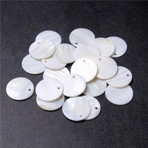 10Pcs 10/20/25mm Flat Round Shell Charms,White Mother of Pearl Pendants,Round Disc Shell Beads,Round Coin Charm MOP Shell,DIY Jewelry making