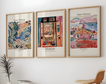 Matisse Print set Of 3 Digital Download Exhibition Art Mid Century Wall Art Landscape Art Museum Poster Print High Quality Printable Poster