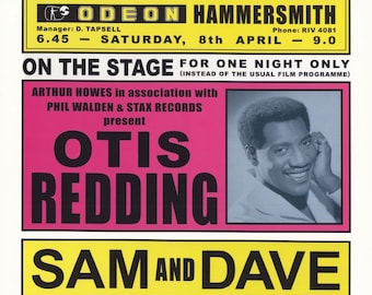 Otis Redding & Eddie Floyd Concert Poster - Live At Hammersmith Odeon London 1967 Promo Fantastic brand new reprinted edition in A2 size