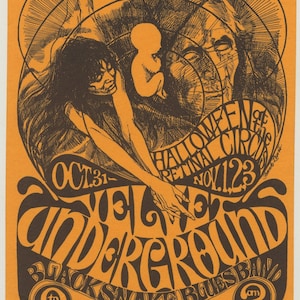 Velvet Underground poster - Concert promo Live Retinal Circus Vancouver 1968 Fantastic large A2 size reprinted edition from original artwork