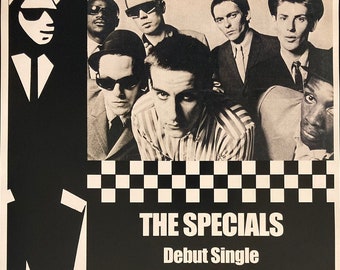 The Specials promotional punk poster -  Gangsters Debut Single on 2 tone records 1979. Fantastic A2 reprinted edition from original artwork