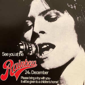Póster de David Bowie - Publicidad promocional del concierto Rainbow Theatre 1972 Ziggy Stardust Tour Fantastic A2 edición reimpresa de la obra de arte original