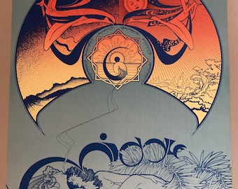 Pink Floyd originalaffisch - Hapshash Middle Earth 1967 signerad av originaldesignern Michael English och var en del av hans personliga samling