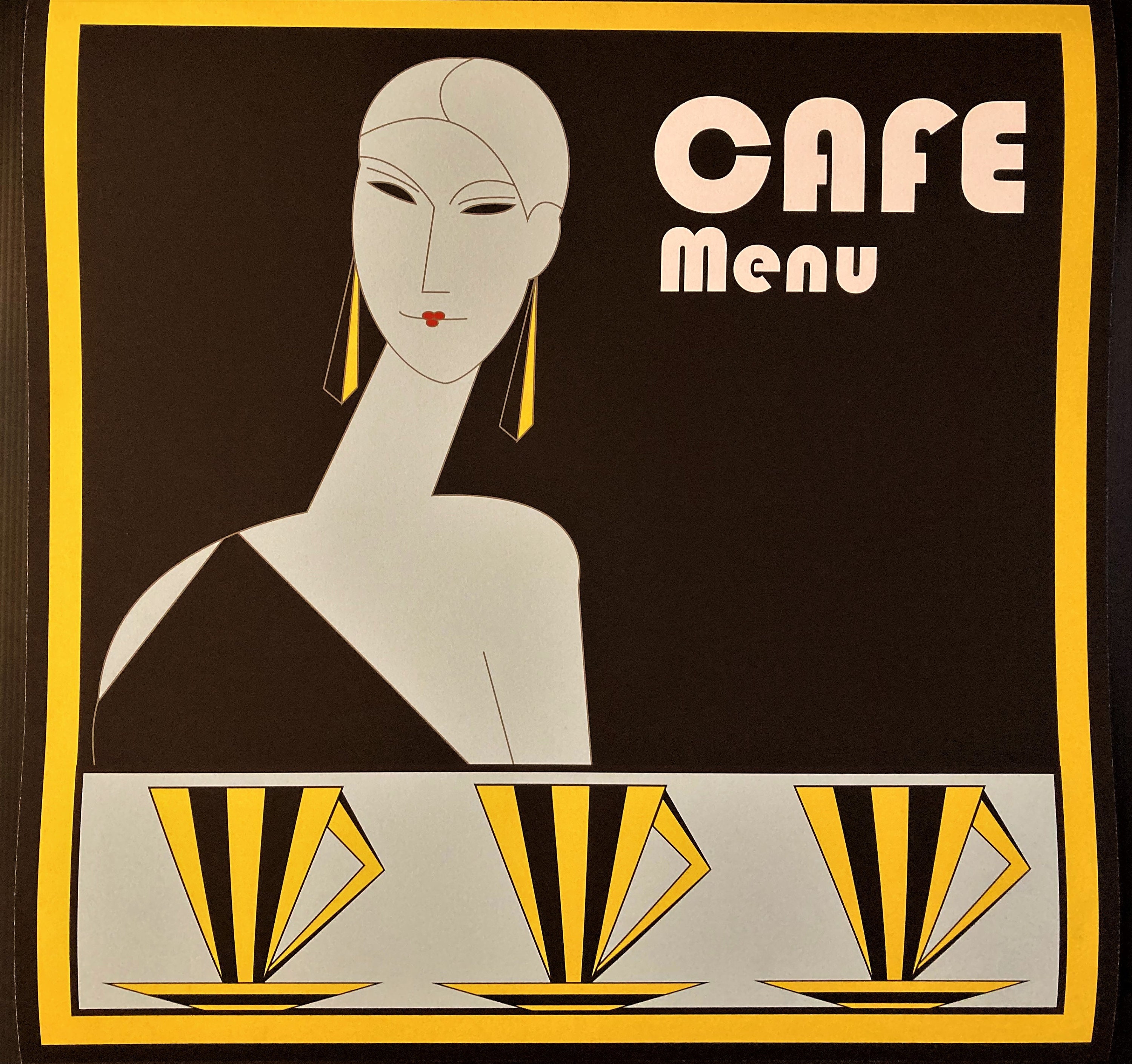 Original Design Advertising Poster - Art Deco Style Cafe Menu Fine Art ...