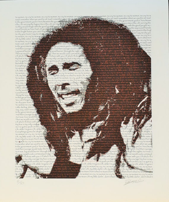 Bob Marley Poster No Woman No Cry Background Lyrics Very 
