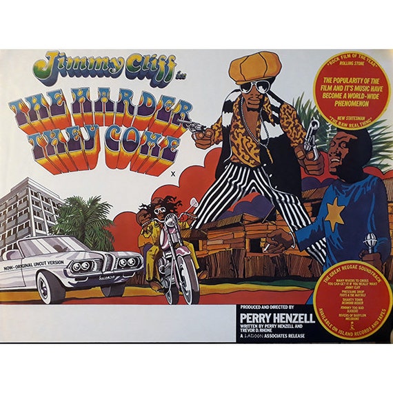 Vintage Original Reggae Movie Poster - the Harder They Come Very