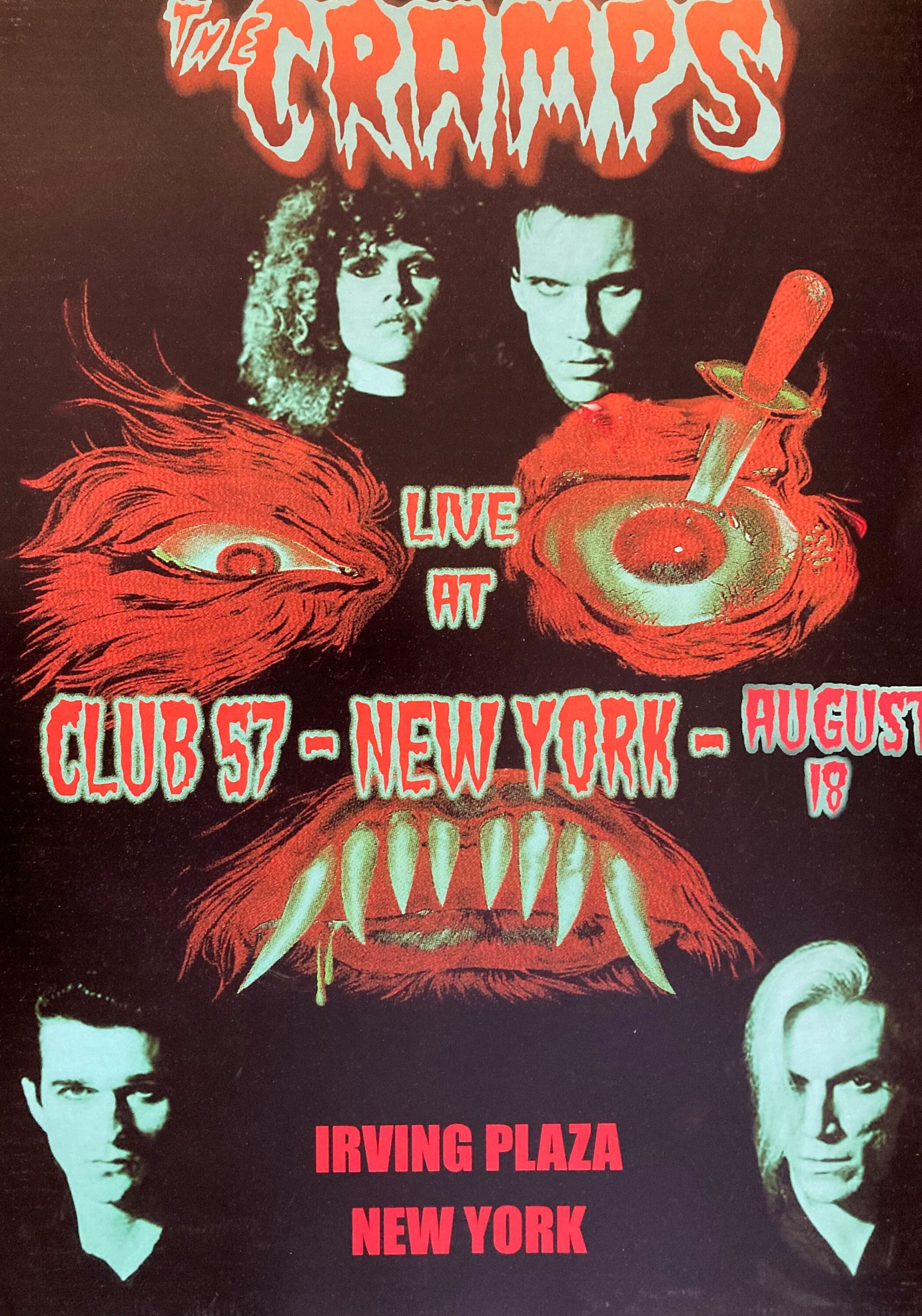The Cramps Concert Promotional Poster - Live at Club 57 New York