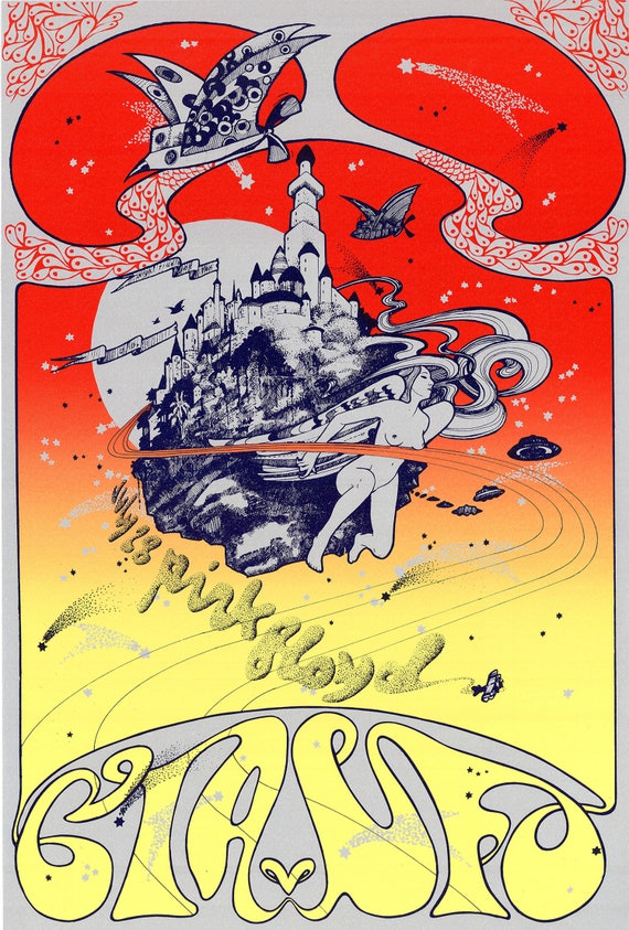 Pink Floyd Poster Cia Ufo Club 1967 Hapshash Silk Screen Etsy