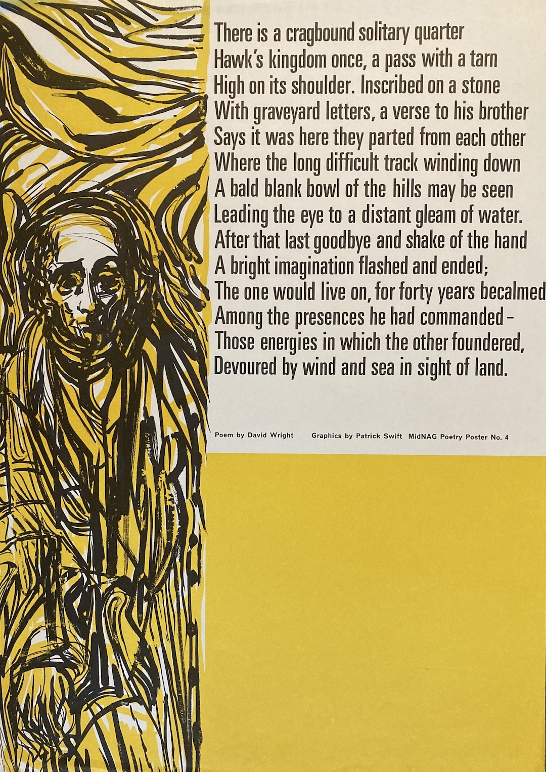 Vintage Original Poetry Poster: David Wright Poem, Patrick Swift ...