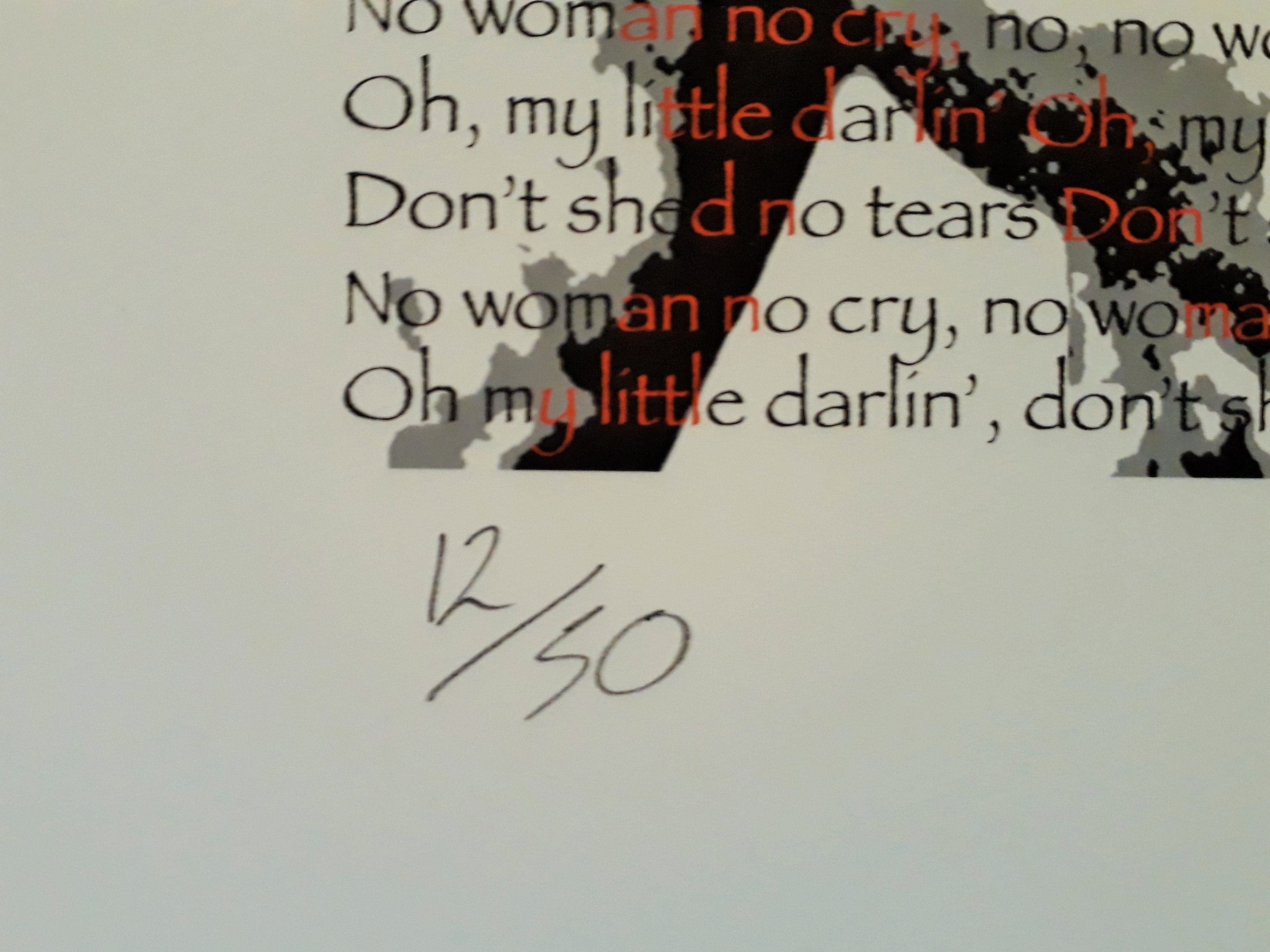 Bob Marley Poster No Woman No Cry Background Lyrics Very 