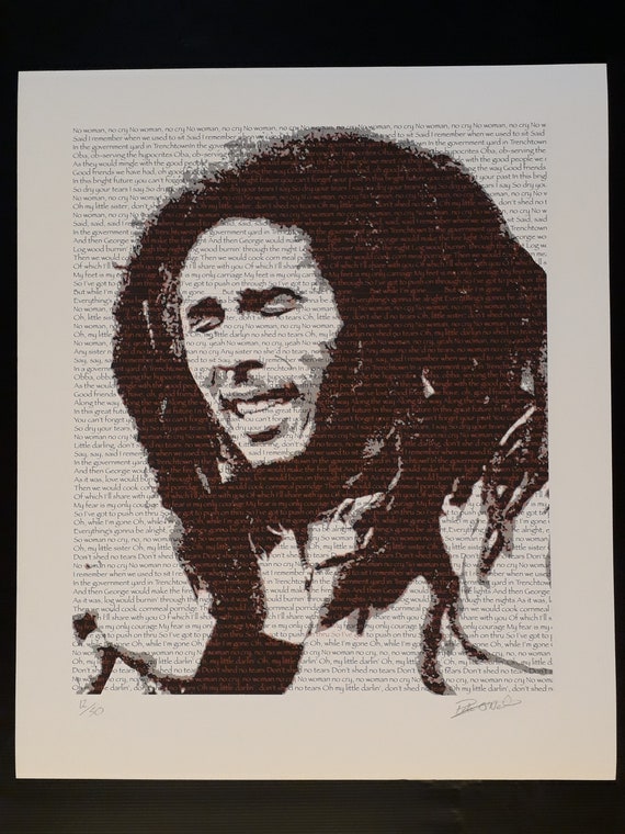 Bob Marley Poster No Woman No Cry Background Lyrics Very -  Israel