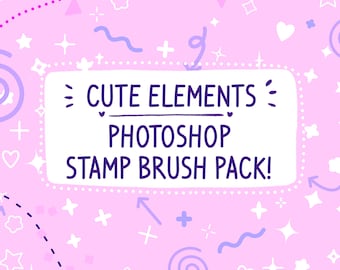 Cute Elements Photoshop Stamp Brush Pack! Sparkle brushes, kawaii brushes, glitter bushes, digital brushes, photoshop brushes, cute brushes