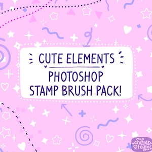 Cute Elements Photoshop Stamp Brush Pack! Sparkle brushes, kawaii brushes, glitter bushes, digital brushes, photoshop brushes, cute brushes