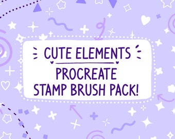 Cute Elements Stamp Brush Pack for Procreate! - Sparkle Brushes - Kawaii Brushes - Digital Brushes - Procreate Stamps - Digital Sparkles