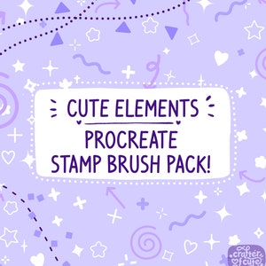 Cute Elements-stempelborstelpakket voor Procreate! - Glitterpenselen - Kawaii-penselen - Digitale penselen - Stempels voortplanten - Digitale glitters