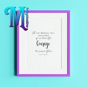 Walt Disney &quot;Dreams Come True&quot; Disney Inspired A4 Quote Print - Print ONLY
