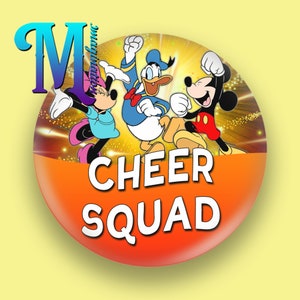 Run Disney Cheer Squad - Celebration Personalised Custom Disney Inspired Button/Badge/Pin! 75mm | Customisable
