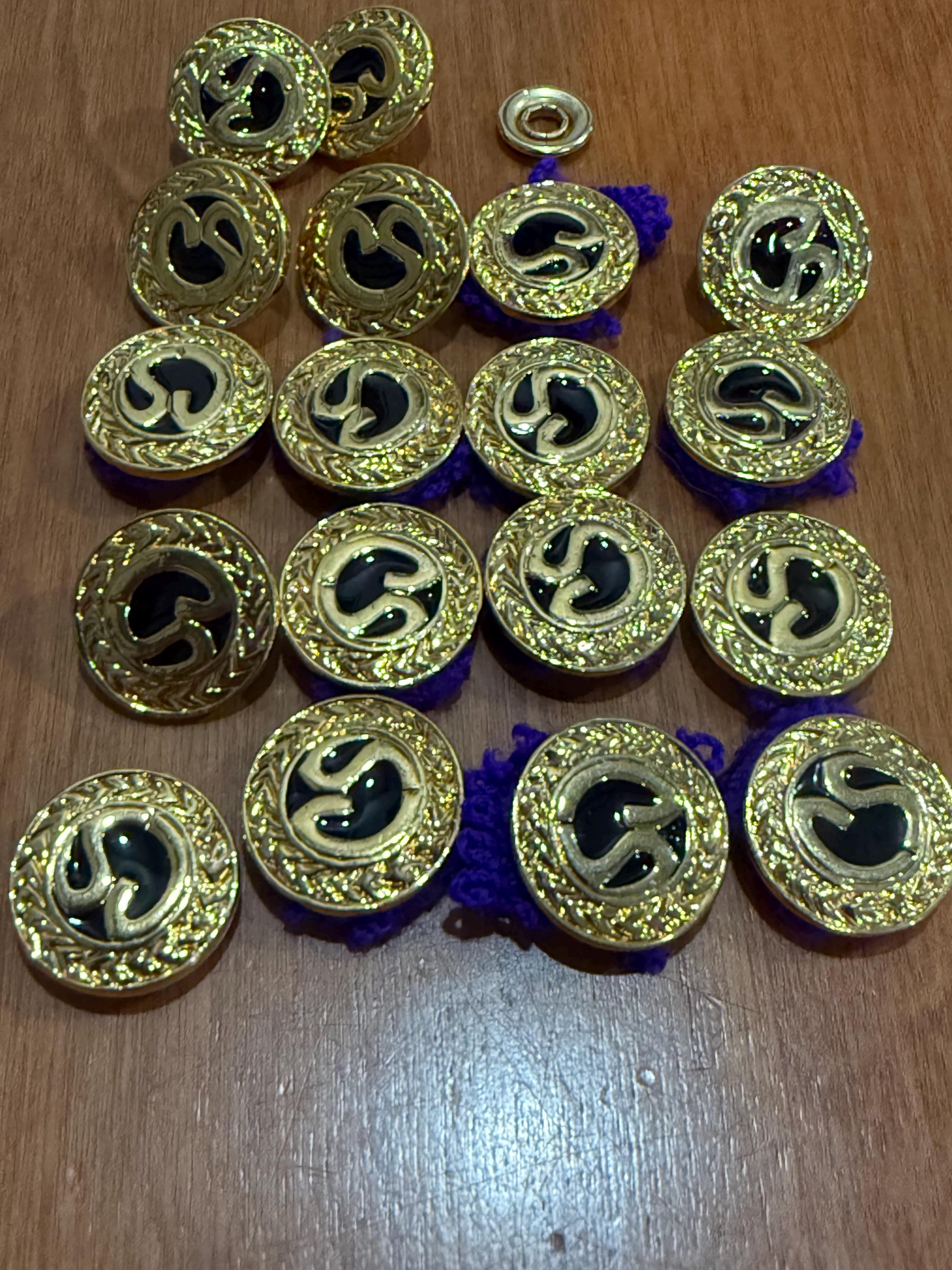Vintage St. John's Designer Buttons - Shank Back & Clasp Click