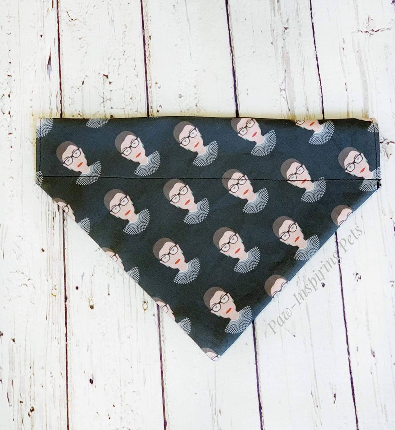 RBG Ruth Bader Ginsburg Over The Collar Large Medium Small Dog Bandana Dog Mom Dog Dad Gift Pet Lover Novelty