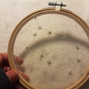 Astrology Star Sign Embroidery Hoop on Tulle image 4