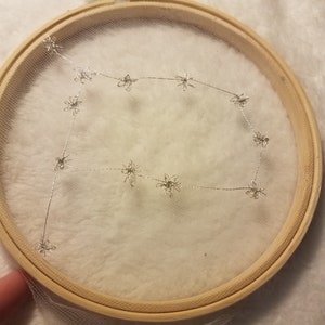 Astrology Star Sign Embroidery Hoop on Tulle image 3