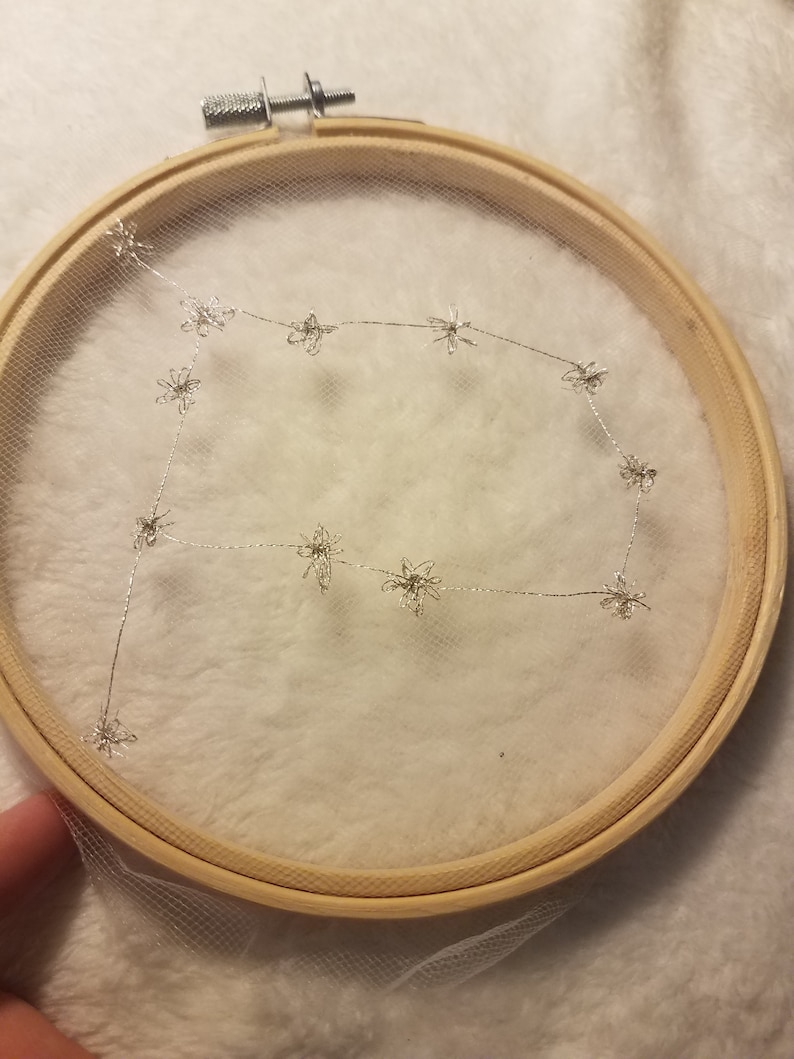 Astrology Star Sign Embroidery Hoop on Tulle image 3