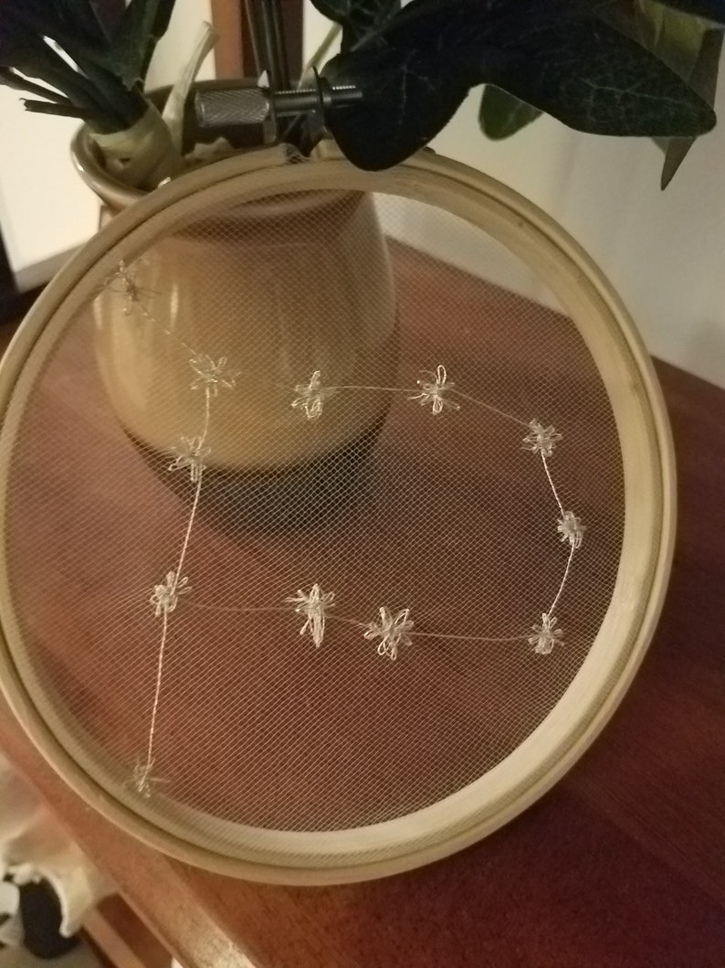 Astrology Star Sign Embroidery Hoop on Tulle image 2