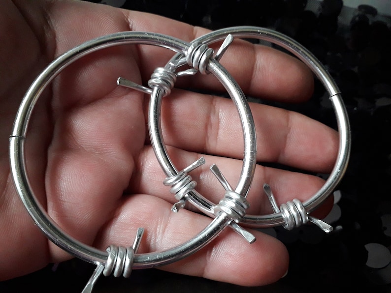 6 Gauge Barb Wire Hoops Tunnel Hoops Stretched Ear Hoops in Etsy