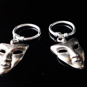 8 Gauge Aluminium Ohr waight venezianischen Gesicht Maske Draht Creolen Ohrringe, Ohrringe für Ohrtunnel und gestreckte Ohren