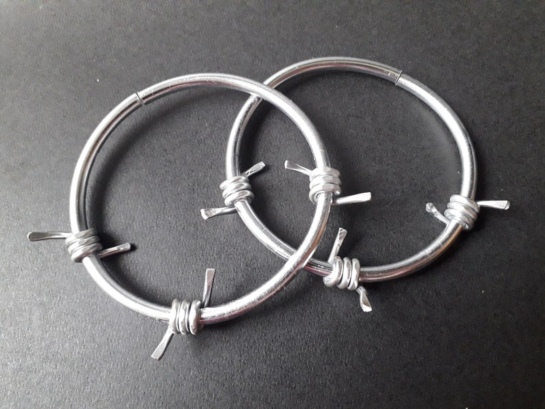 6 Gauge Barb Wire Hoops Tunnel Hoops Stretched Ear Hoops in Etsy