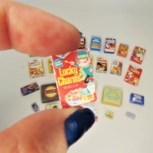 Dollhouse Miniature Breakfast Boxes - Grocery - Download - Printable - 1:12 Scale