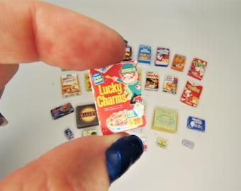 Scatole per la colazione in miniatura per casa delle bambole - Generi alimentari - Download - Stampabile - Scala 1:12