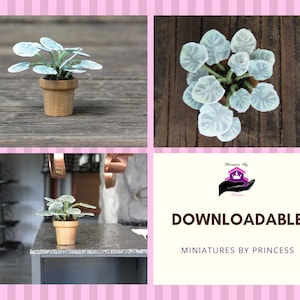 Dollhouse Miniature Leopard Plant Leaves - Garden - Download - Printable - 1:12 Scale