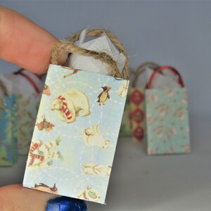 Dollhouse Miniature Christmas Gift Bag Download - Printable - 1:12 Scale