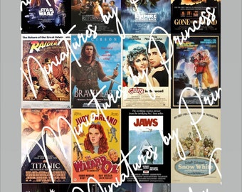 Dollhouse Miniature Classic Movie Posters - Retro Movie Posters - Vintage Movie Posters - Download - Printable - 1:12 Scale