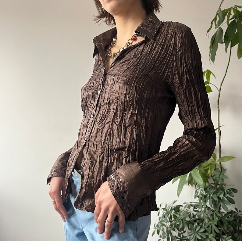 T-shirt Femme Vintage Yessica - Taille S - Couleur Bleu - Occasion En Très Bon état