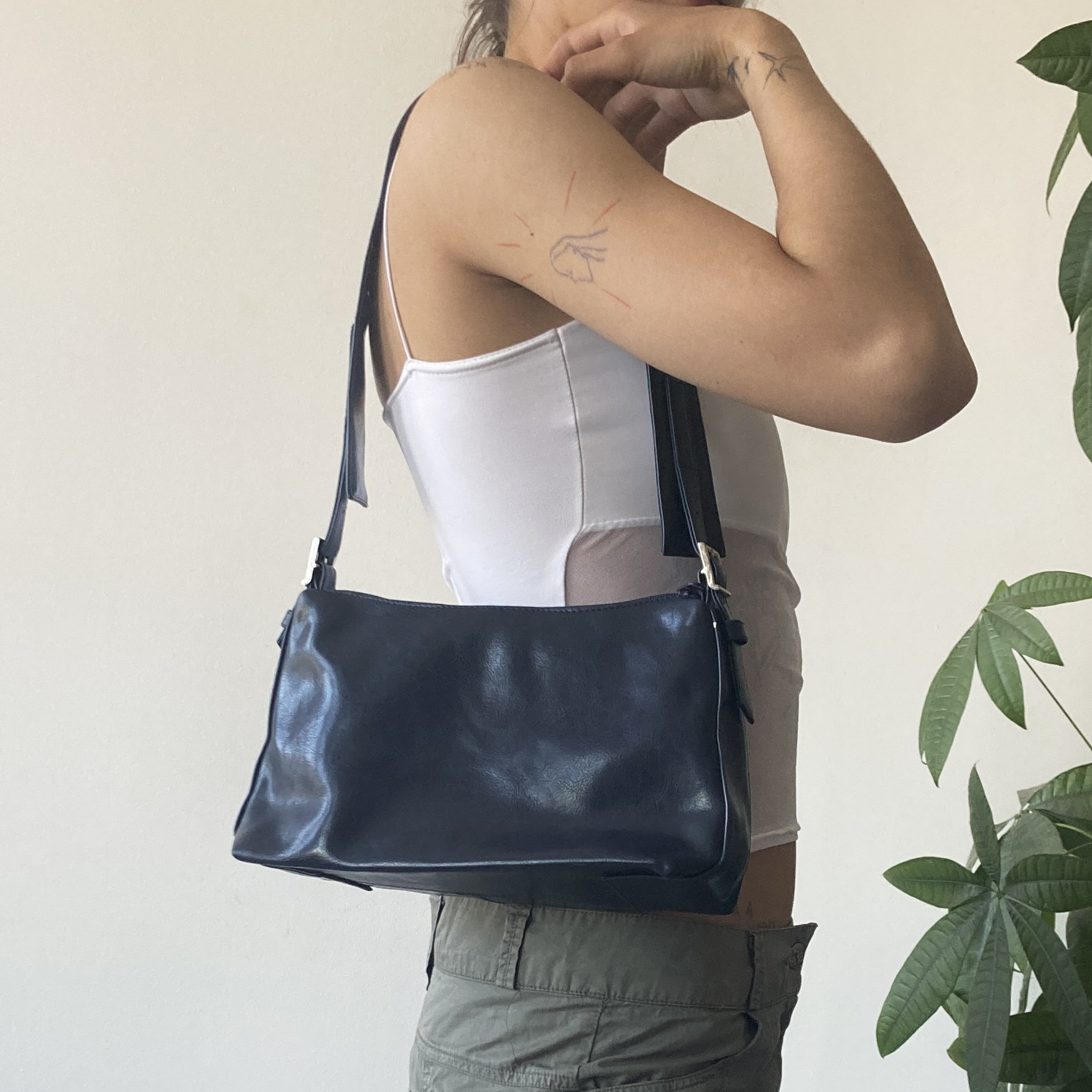 Vintage 00's Y2K 2000's Women's Dark Navy Small Buckled