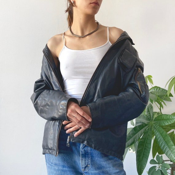 00s BOX leather jacket Y2K