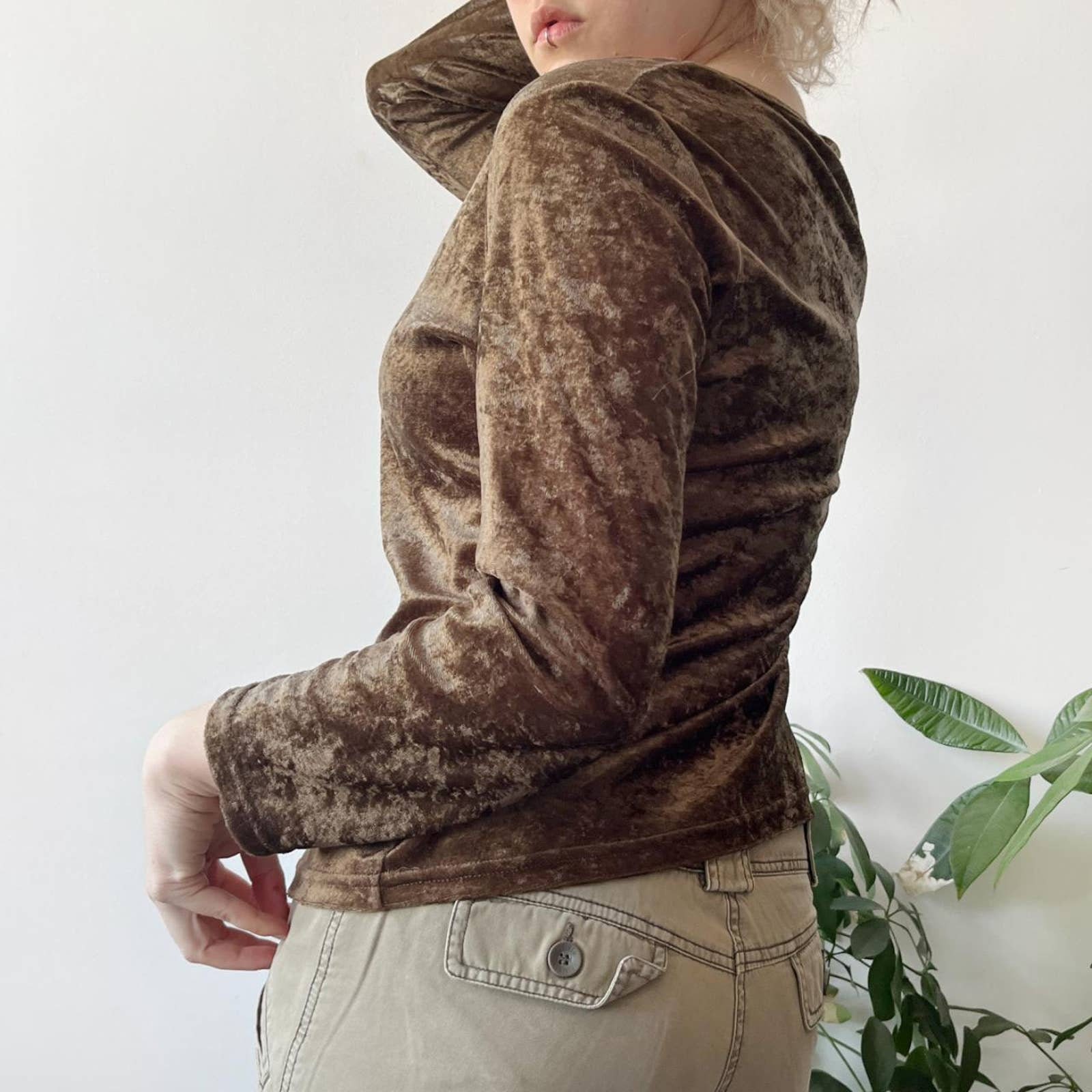 Vintage 90er 00er Y2K Braun Velour Fairy Goblincore Fairycore 