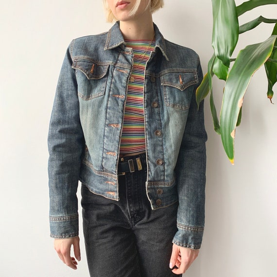 Vintag 70's Light Washed Blue Denim Jacket Spring… - image 2