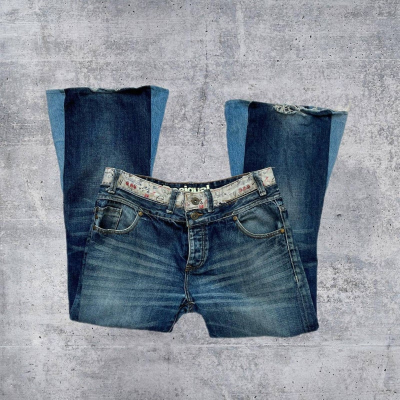 Vintage 2000’s patchwork blue jeans