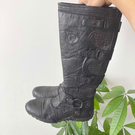 Vintage 00 s Y2K Women s Winter Black Subversive Genuine Leather