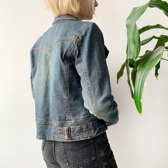 Vintag 70's Light Washed Blue Denim Jacket Spring… - image 4