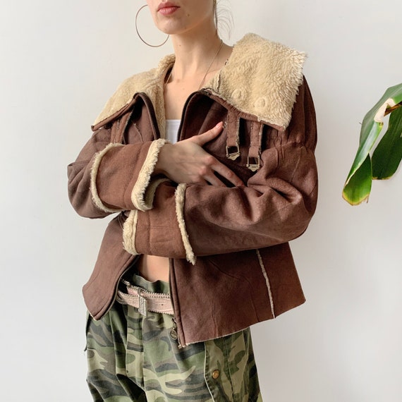 ジャケット・アウター Y2K grunge cargo fur zip flight jacket Y2K grunge cargo fur zip flight jacket