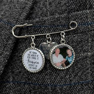 Photo Groom Suit Jacket Pin/Wedding Photo Charm/Kiltpin/Personalised/Gift For Him/Memorial/Remembrance/Heaven/Coat Pin/In Memory/Safety Pin