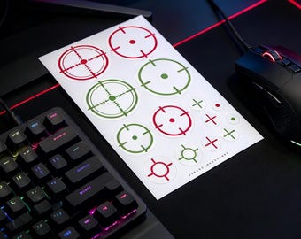 Gaming Monitor Crosshair Decals/TV Quick Scope/FPS Pro Aim Sight Assist Stickers Set/Gamer Mod/Gaming Mod Hack/Removable/Stocking Filler
