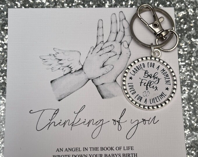 Miscarriage/Still Born/Memory Keyring/Chain/Sentimental Backing Card/Thinking Of You/Sorry For Your Loss/Memorial/Hug Token/Mother/Mom/Mum