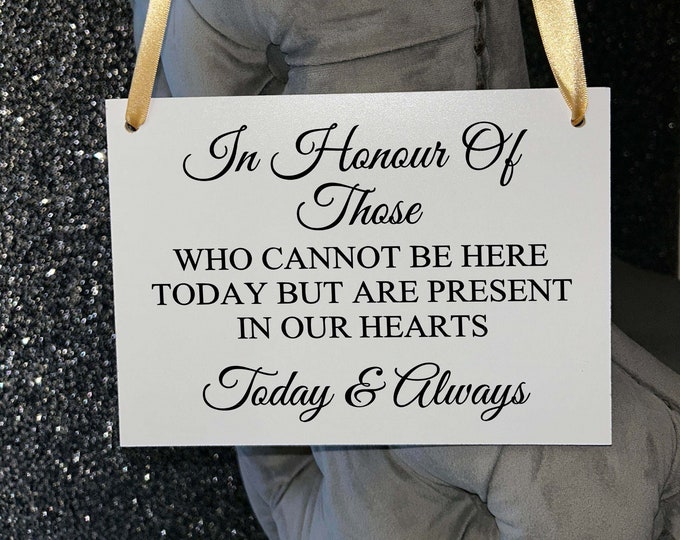 Wooden A5 Wedding Sign/Personalised/Memorial/Memory/Reserved Seat/Watching From Heaven/Remembrance/Looking Over Us/Bride/Groom/RIP/Loved One
