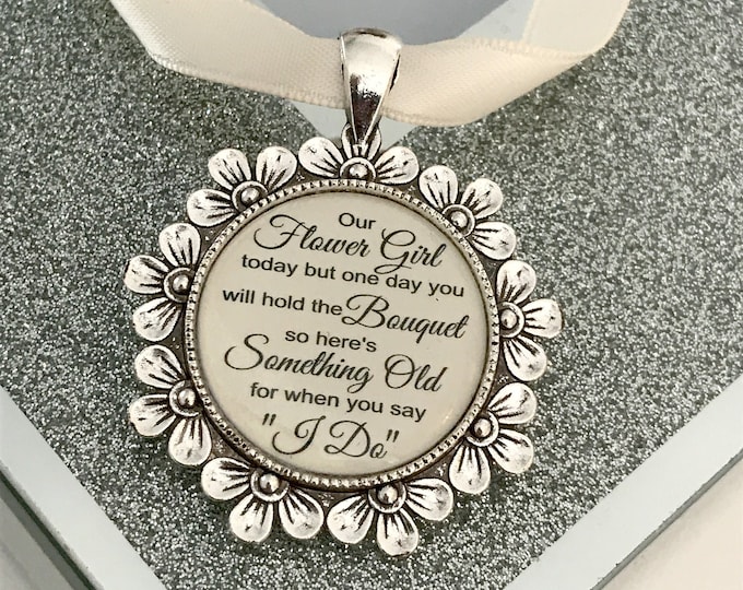 Bridesmaid,flower girl,maid of honour,pageboy,usher gift bouquet charm,today keepsake,thank you locket.one day you will hold the bouquet