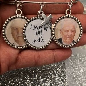 Custom Memorial Memory remembrance photo charm kilt pin bouquet charm/groom personalised with any photo/loved one/wedding keepsake/gift